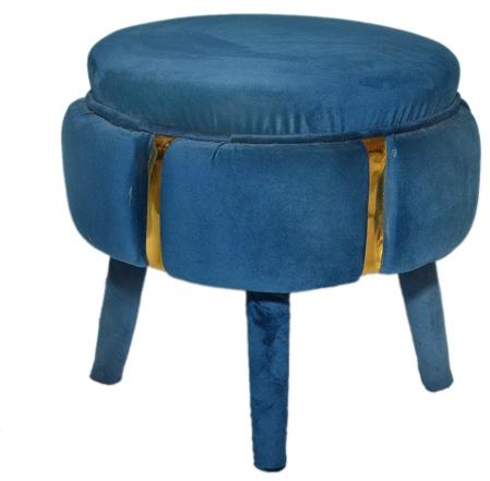 16x16 Inch Circular Wooden Pouffe Stool, For Home
