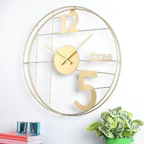 Amaya Decors Iron 3to5 Metal Wall Clock, Size : 20 Inch