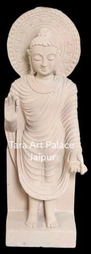 Marble Standing Buddha Statue, Color : White