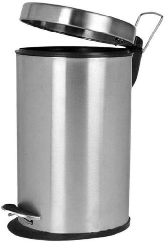 Round Stainless Steel Plain Dustbin, For Outdoor Trash, Size : 15x15x12