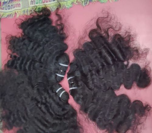 Black Natural Virgin Curly Human Hair Extensions, For Parlour, Gender : Female
