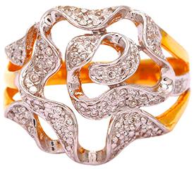 Yellow Gold Diamond Ring For Girl's
