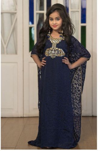 Dark Blue Hand Beaded Kids Kaftan, Feature : Anti-Wrinkle, Comfortable