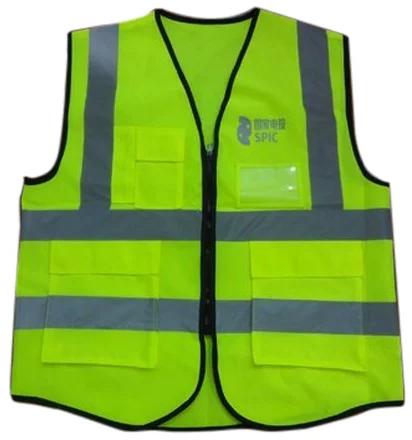 Printed Construction Safety Jacket, Size : M