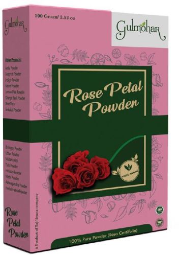 Gulmohar Rose Petal Powder 100 Gm, For Cosmetics, Style : Dried