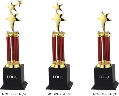 Piru Golden Star Metal Trophies, For School, Pattern : Plain