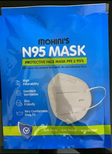 Geenova N95 Face Mask, For Laboratory, Clinical, Hospital, Rope Length : 7inch