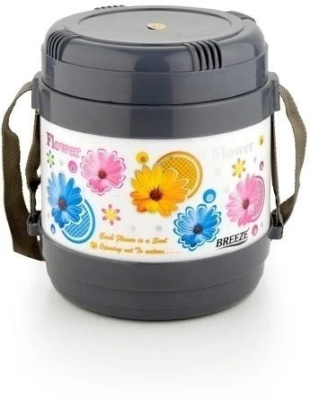 Polished Plastic Round Tiffin Box, For Food Packing, Color : Grey