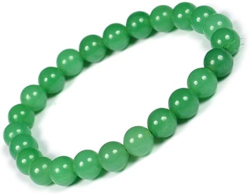 Green Jade Bracelet Round Shape Natural Crystal Stone Bead Bracelet