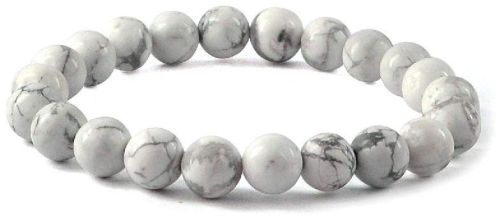 Polished Howlite Natural Gemstone Bracelet, For Jewellery Use