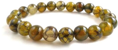 Yellow Dragon Vein Agate Natural Crystal Healing Bracelet