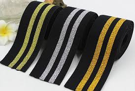 Striped Lurex Elastic Tape, Size : Standard