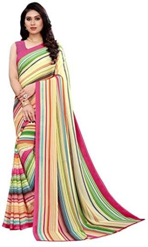 Printed Sarees, For Easy Wash, Dry Cleaning, Anti-Wrinkle, Width : 5.5 Meter