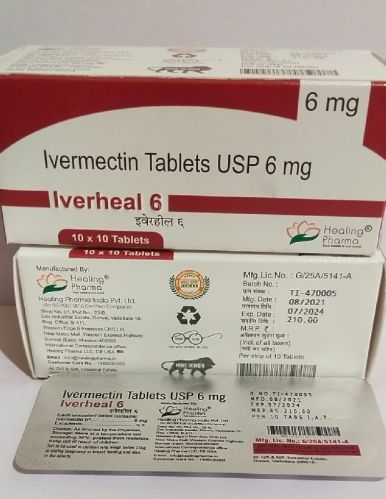 Iverheal Ivermectin Tablet, Packaging Size : 10*10 Box (100 Tablets)