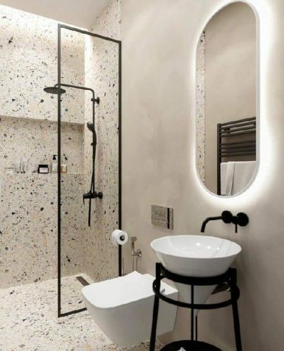 Glossy Oval Shaped Bathroom Mirror, For Household, Pattern : Plain