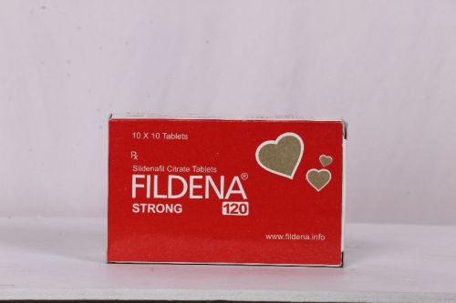 Red Fildena Strong 120mg Tablets, Packaging Type : Strip