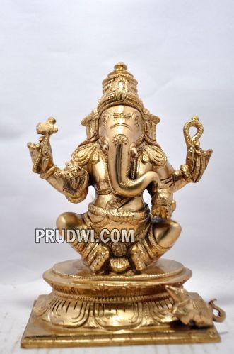 Bronze Ganesha Statue 8 Inch Height - 3Kg
