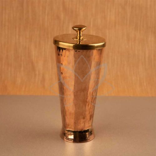 Copper Tumbler With Brass Lid, For Drinking Use, Shape : Round