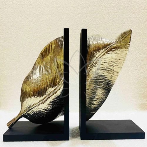Polished Plain Metal Leaf Bookend, Size : Standard