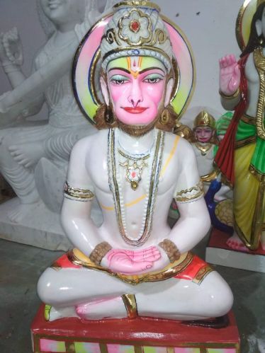 Decorative Marble Hanuman Statue, For Worship Use, Pattern : Printed