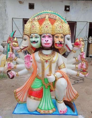 Panchmukhi Marble Hanuman Statue, For Worship, Feature : Complete Finishing