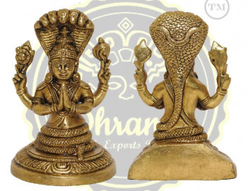 3.5 Inches Brass Lord Vishnu Statue, For Worship, Packaging Type : Thermocol Box