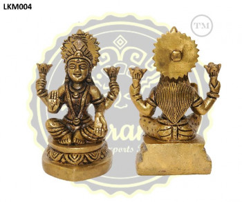 4.5 Inches Brass Goddess Lakshmi Statue, For Gifting, Temple, Style : Antique