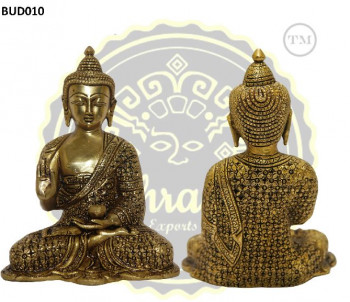 7.75 Inches Brass Lord Buddha Idol, Style : Antique