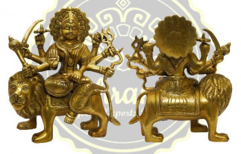 9 Inches Brass Maa Durga Statue, For Rust Proof, Style : Antique