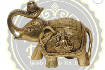 Polished Brass Elephant Statue, Style Type : Antique