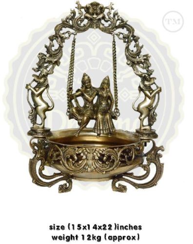 Brass Radha Krishna Swing Urli, Style : Antique