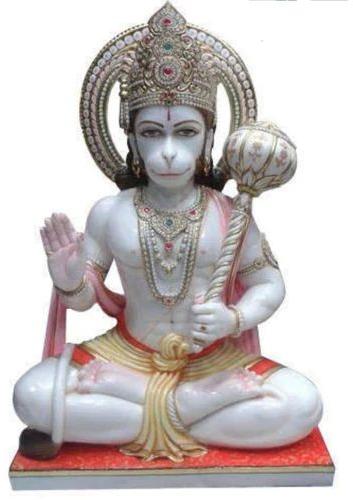 2 Feet Marble Lord Hanuman Statue, Packaging Type : Wooden Box