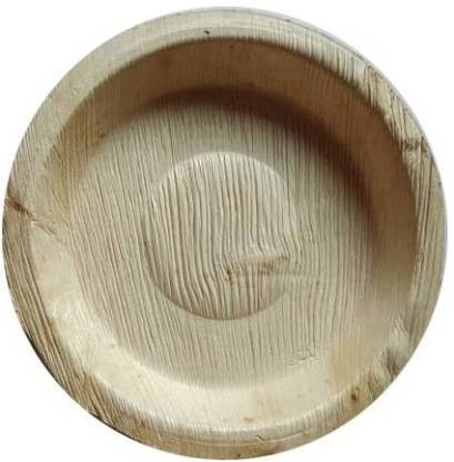 Brown 8 Inches Round Areca Plates