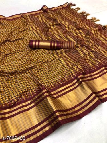 Chex Patta Banarasi Paithani Sarees, For Dry Cleaning, Anti-Wrinkle, Shrink-Resistant, Packaging Type : Polythin