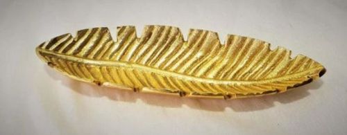 Aluminium Bihu Leaf Platter, For Serving Use, Size : 18.5*6*2 Cm