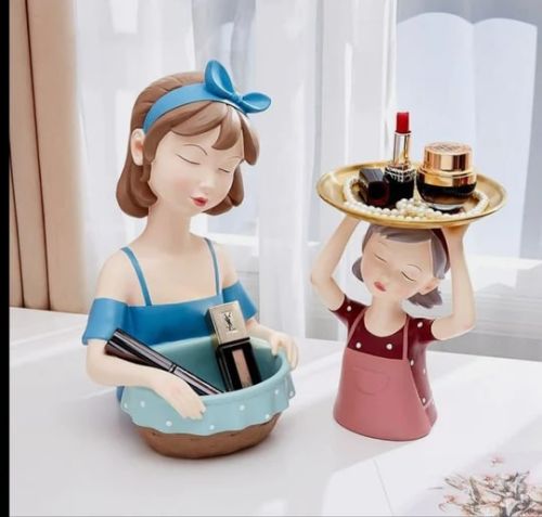 500 Gm To 600 Gm. Printed Polished Polyresin Mom Daughter Planter, Size : 10-12 Inch