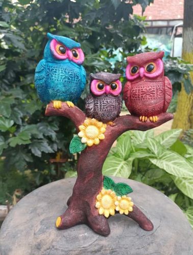 Polyresin Owl Family Sculptures, For Interior Decor, Style : Contemporary