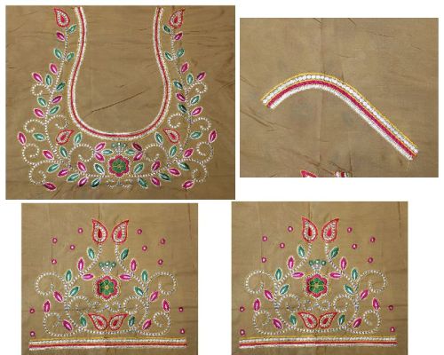 Silk Computerized Kutch Work Blouses, Size : Unstitched