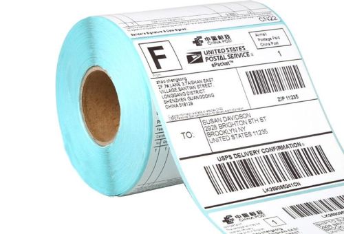 Paper Chromo Matt Plain Amazon Shipping Label Roll, Color : White