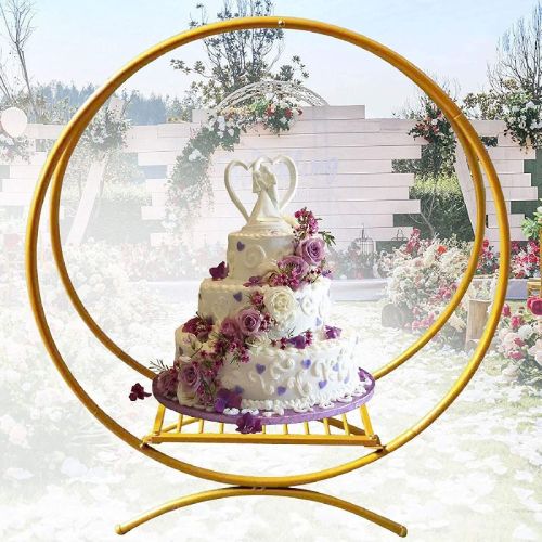 Metal Circle Flower Hoop Arch Round Wedding Ceremony Cake Stand