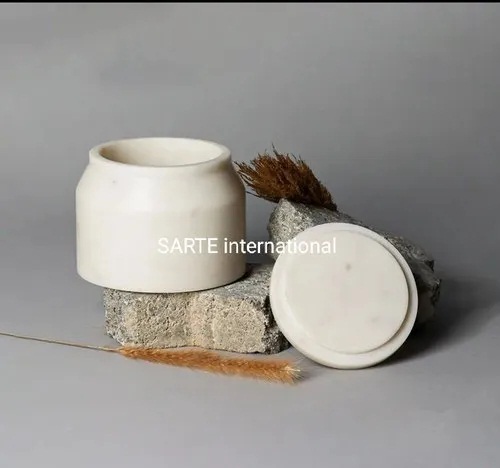 Curve Marble Jar, Color : White