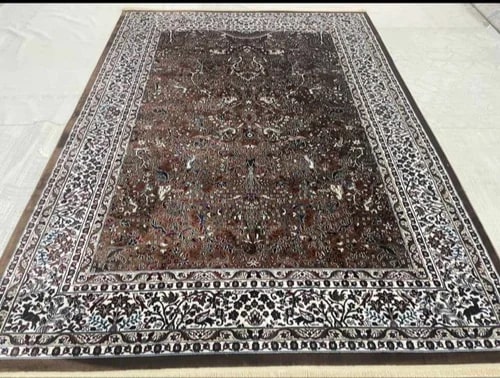 Silk Printed Persian Floor Carpet, Technique : Handmade