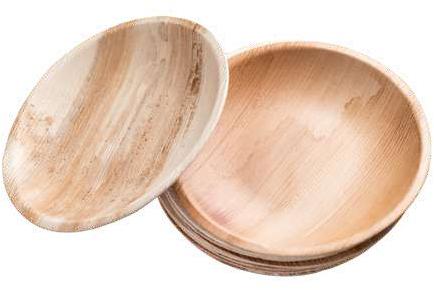 Polished Areca Leaf Round Plates, For Serving Food, Feature : Fine Finish