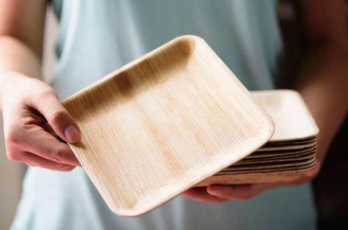 Polished Areca Leaf Square Plates, For Serving Food, Feature : Fine Finish