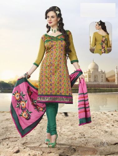 RN CHANDERI COTTON Dress Materials, Style : CHUDIDAR