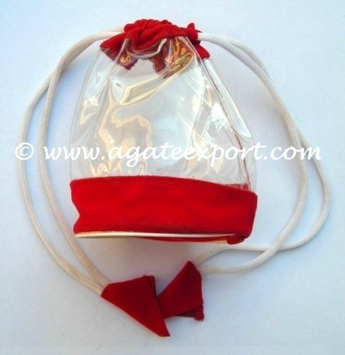 Red Velvet Transfernt Pouch, Size : 4X3 Inch