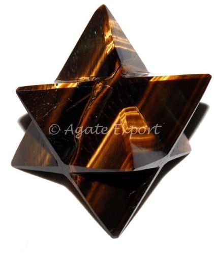 Tiger Eye Large Merkaba Star