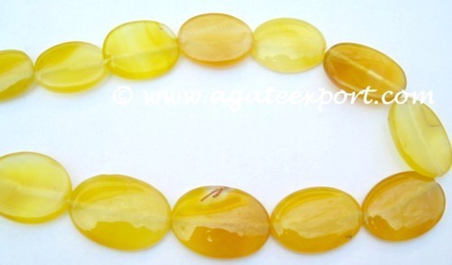 Yellow Onyx Oval Beads