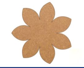 Kapsie MDF Plain Flower Shape Canvas Board, Color : Brownish