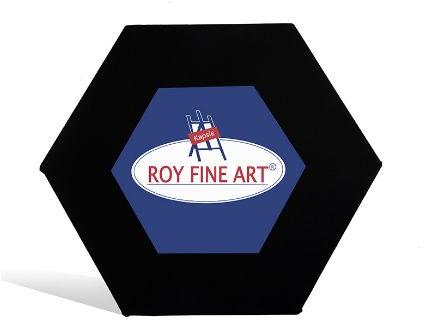 Hexagon Shape Black Stretched Canvas, Pattern : Plain